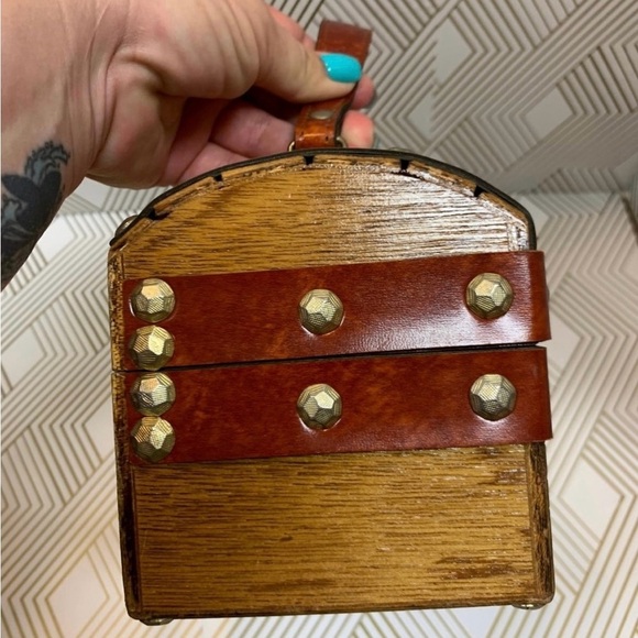Vintage MR R 1970s Wood Box Purse Made in Japan - Picture 6 of 11